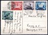 Rakousko - pohlednice FIS se známkami Mi. 551 - 4, FIS I, s datem posledního dne konání her, kat. jen známek 500,- Eu, zajímavé