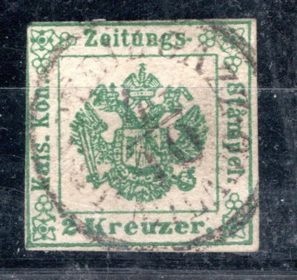 Rakousko - Mi. 1 a, novinová, 2 Kr zelená