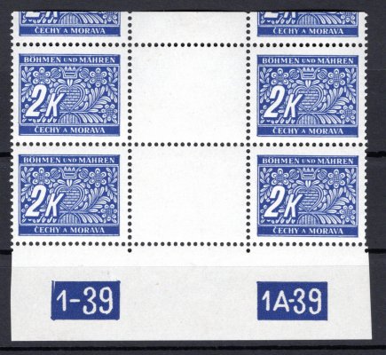 DL 11, modrá 2 K, 4 zn. meziarší s DČ 1-39,1A-39