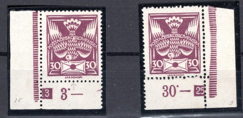 150 A, levý a pravý dolní rohový kus s DZ 3 - 25, fialová 30 h
