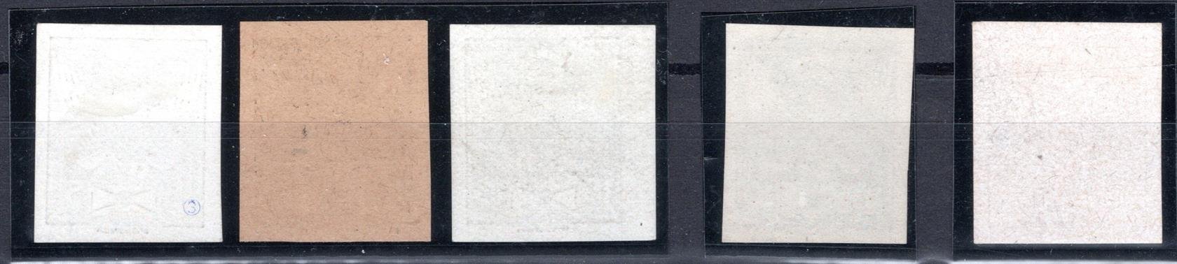 143 - 9 ZT ex, černotisky (4 x papír křídový), u hodnoty 20 h široké " 0 "