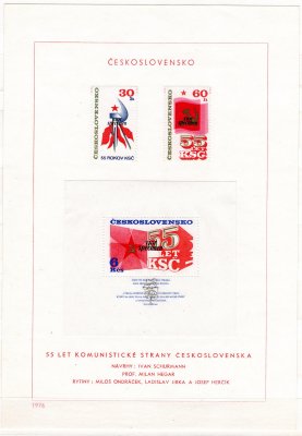 2203 - NL , 55 let KSČ, nálepní list s razítky "SPECIMEN