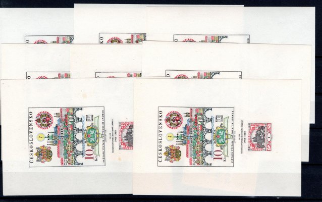 1894 A, 50. výročí první známky, II. náklad !, kompletní sestava všech osmi desek