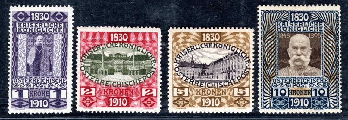 Rakousko - Mi. 174 - 7, koncovky ze serie, 1 - 10 K, Franz Josef, kat. 540,- Eu