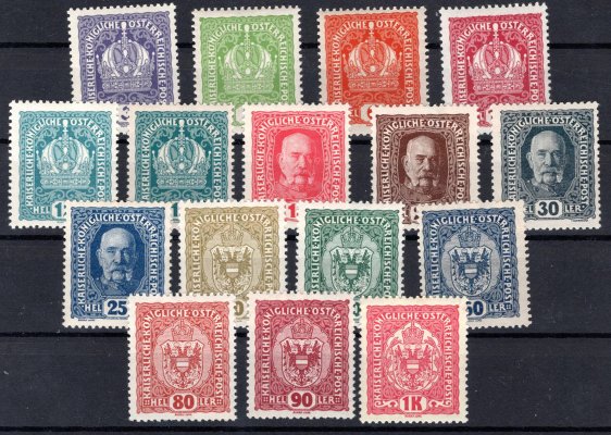 Předběžné - základní série Pofis nekompletní  ( 33 - 47) rozšířená o Známky Franz Josef 