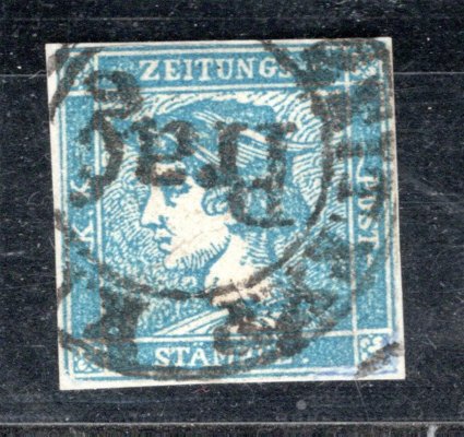 Rakousko - Mi. 6, Merkur modrý, novinová