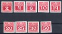 Doplatní stříhaná sestava kompletní vydaných známek - velká čísla ( pofis 65 - 71 ) velmi hledané 