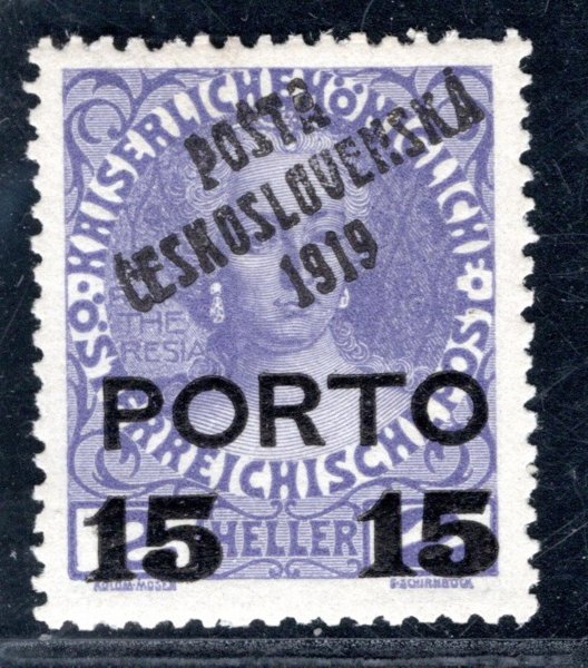 84  typ I, Porto 15/2 fialová, zk. Mr