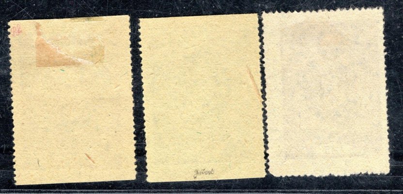 140 ZT, TGM, papír obyčejný, různé varianty zoubkování, 125 h modrá, 1 x zk. Gi