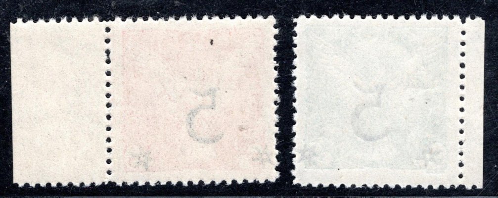 NV 9 - NV 10 ; s neúřední perforací ŘZ 11 1/2 - krajové kusy s okrajem 