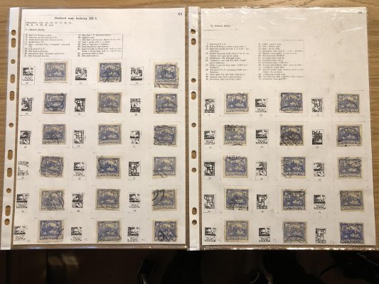 Celoživotní sbírka Hradčany s popisy a určováním známkových polí ( nekontrolováno) celoživotní práce - mnoho tiskových a deskovch vad, velmi hezké zpracováné, 1 h - 1000 h obsahuje i vysoké hodnoty , celkem na 75 listech 