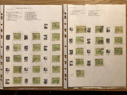 Celoživotní sbírka Hradčany s popisy a určováním známkových polí ( nekontrolováno) celoživotní práce - mnoho tiskových a deskovch vad, velmi hezké zpracováné, 1 h - 1000 h obsahuje i vysoké hodnoty , celkem na 75 listech 
