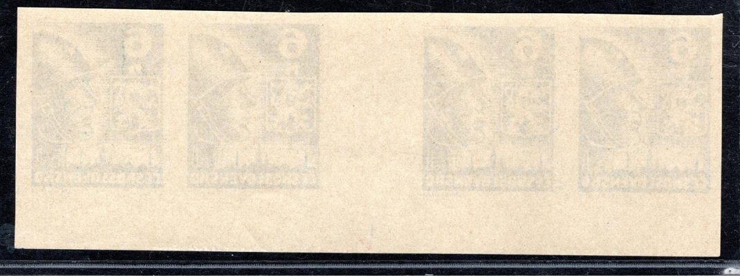 356 Ms   6 koruna ; krajové  4- známkové meziarší s retuší DZ