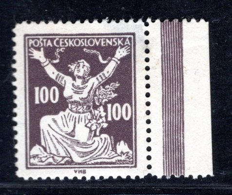 158 B ; 100h hnědá krajová známka s ochranou lištou  -   stržený papír 