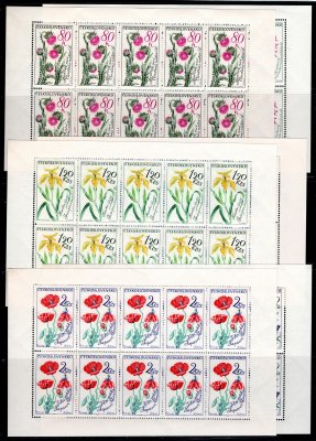 1377 - 1382  PL (10) kompletní série - Květiny 