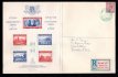 Polní pošta v Anglii,R  obálka vyplacená známkou 6 Penny, Jiří VI + Exilovým aršíkem k výstavě známek Londýn 1943, zelené výstavní razítko, R nálepka čs.polní pošty, zelená kruhová razítka čs.polní pošta