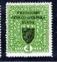RV 18 a, I. Pražský přetisk, papír žilkovaný, forrmát široký 29 mm x 26 mm  vydání II  4 K zelená, zk Mr