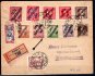 R dopis vyplacený pestrou frankaturou rakouských a maďarských známek s přetiskem PČ 1919, adresovaný do Švýcarska, příchozí razítko,  hezké