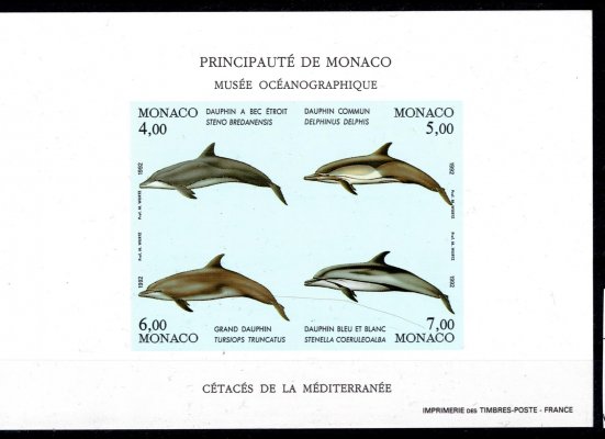 Monako - Mi. Bl. 54, nezoubkovaný !, ryby