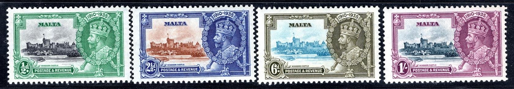 Malta - SG. 210 - 13, Jiří V, stříbrné výročí 1935