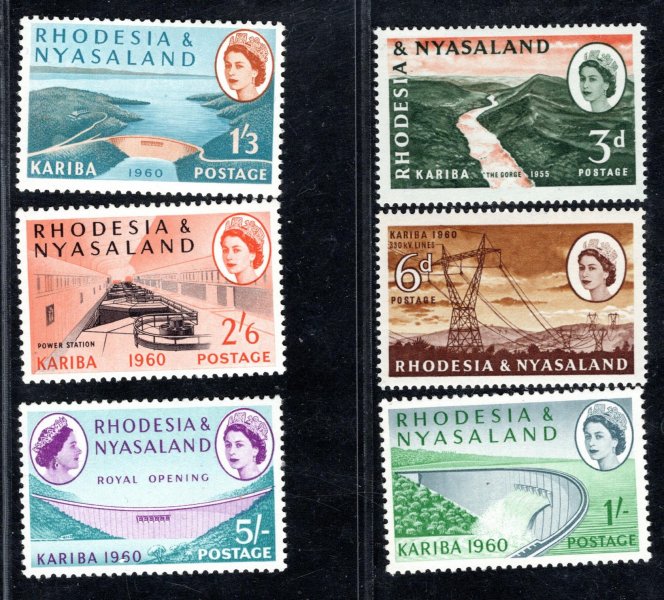 Rhodesia and Nyasaland - SG. 32 - 7, Alžběta, kompletní řada