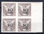 SO 32 ; 30 h hnědá - krajový 4 - blok s vynechaným letopočtem 1920 - známka bez letopočtu luxusní 
