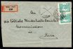 R dopis ze Stodo 13/VIII/20 do Mies, vyplacený 17 x 5 h zelená, chybějící známka - stopy poštovního provozu