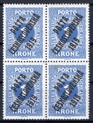 80 ; 1 koruna Porto 4- blok se spojenými typy ; zk. Gilbert 