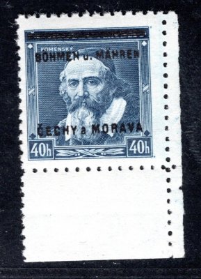 6, J.A.Komenský PD (1A), 40 h modrá, zk. Gilbert - kat. cena 1400 Kč 