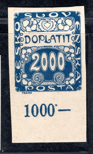DL 14, doplatní, krajová s počítadlem, koncová hodnota, 2000 h modrá, sign. Stolow