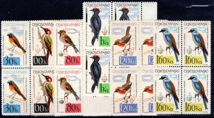 1401 - 1406 ; kompletní série ve 4 blokách - Ptáci 