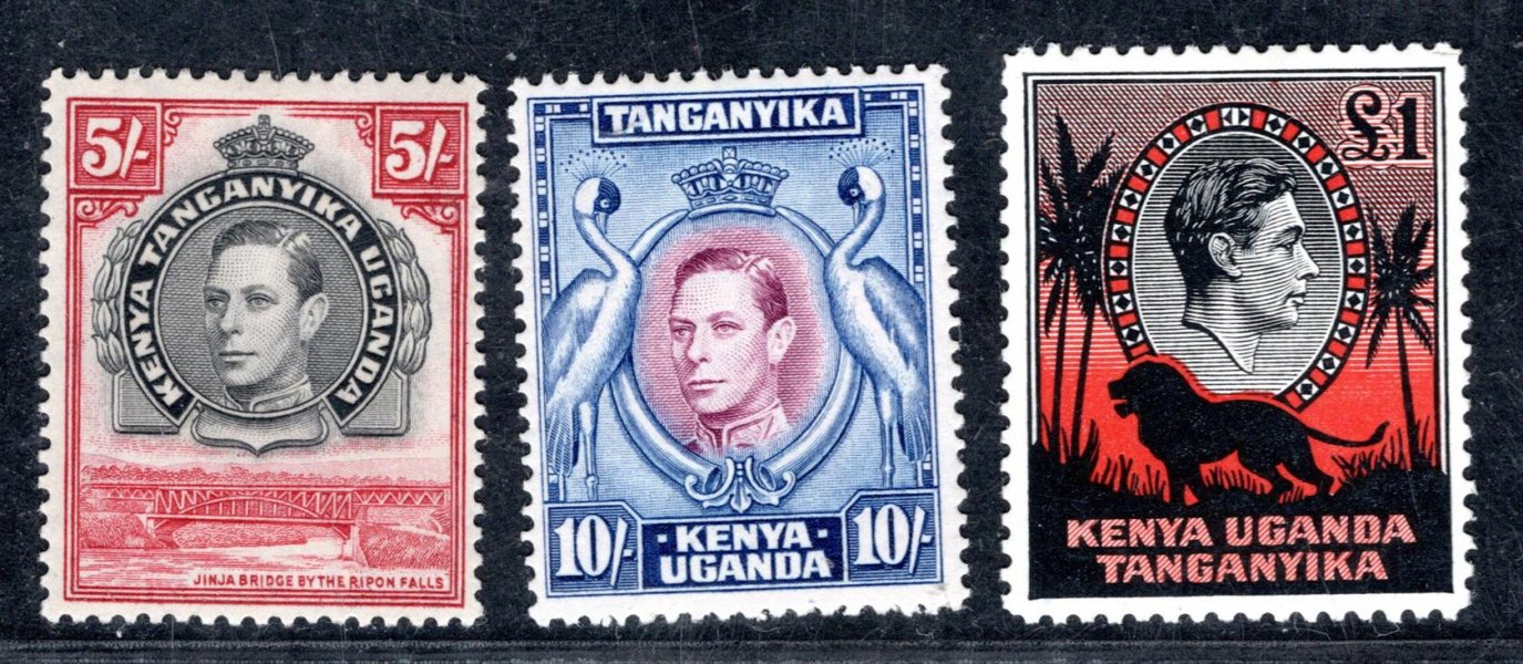 Kenya,Uganda,Tanganyika - SG. 148 - 50, Jiří VI, koncové hodnoty, svěží, kat 120 Liber