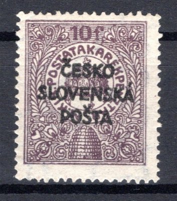 RV 158, Šrobárův přetisk, II. náklad, Poštovní spořitelna 10 f, zk. Gi