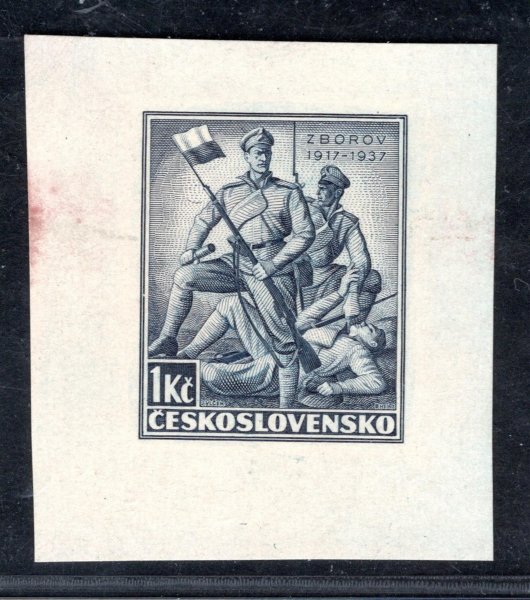 319 ; 1937 bitva u Zborova ; 1 Kč modrá rytina   zk. Vrba 