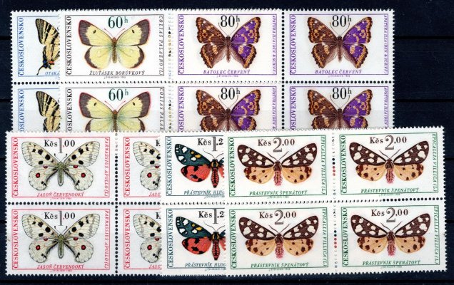 1526 - 1531, motýli, 4 bloky, kompletní řada