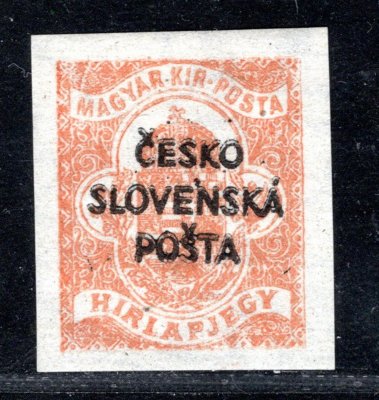 RV 157, Šrobárův přetisk, novinová , oranžová 2 f, zk. Kauf, Ka
