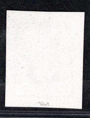 261, TGM, otisk rytiny na lístku papíru v barvě černé, prázdný hodnotový štítek, zk. Vrba, podpis Seizinger, vzácné