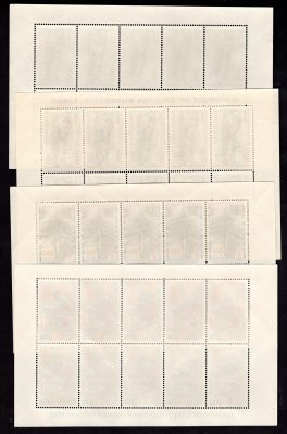 1394-99 PL (10) OH Tokio 1964, kompletní sestava, nápisy vlevo i vpravo (A a B), bez 1 Kčs se širokým okrajem, celkem 10 desetibloků