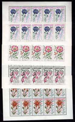 1377-82, PL (10), Květiny, kompletní série, hezká kvalita