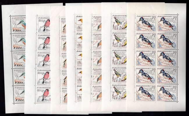1078-84, PL (10), Ptáci, kompletní série, 80 h otisk prstu, dobrá kvalita
