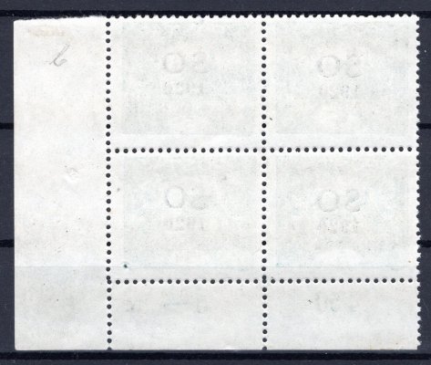 SO 3 Ca, typ II,  tmavě modrozelená 5 h, rohový 4 blok s počítadly a DZ, ana  ZP 89 PV ( přetisková vada) vyštípnuté písmeno "O"