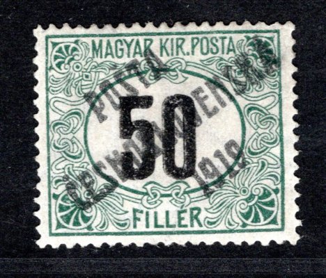 130, typ II, průsvitka Pz 1914 doleva, černá čísla, 50 f, zkoušeno Karásek 