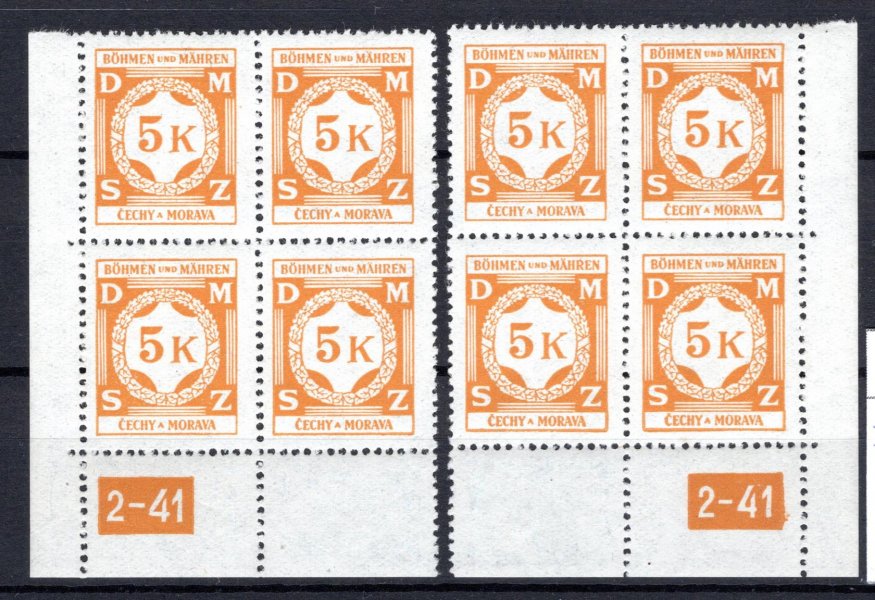 SL 12 ; 5 K oranžová rohové 4- bloky s Dč 2 - 41 