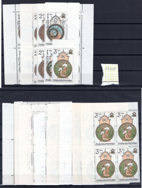 2322 : Praga 1978 ; Orloj sestava DV 16/2, 21/2, 4/1,  2 x VPO v rohu PL , 8 x datum tisku - bloky ,pásky 
