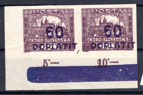 DL 20, doplatní, levá dolní rohová dvoupáska s počítadly a DZ, 60/50 fialová