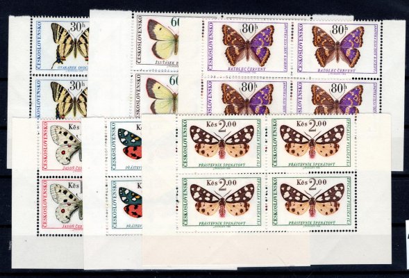 1526 - 1531 ; Motýli - rohové 4 - bloky 