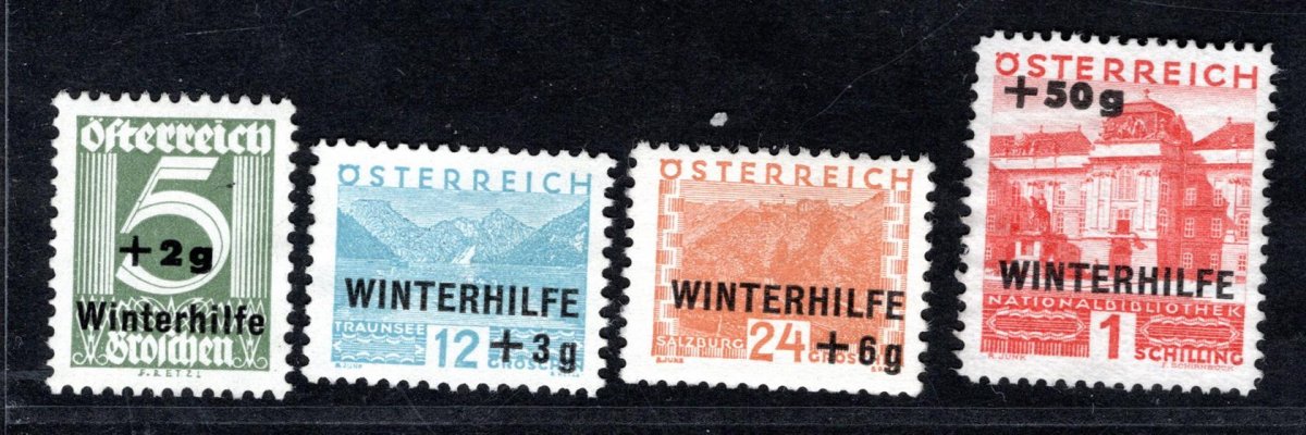 Rakousko - Mi. 563 - 6, zimni pomoc, kompletní svěží řada 