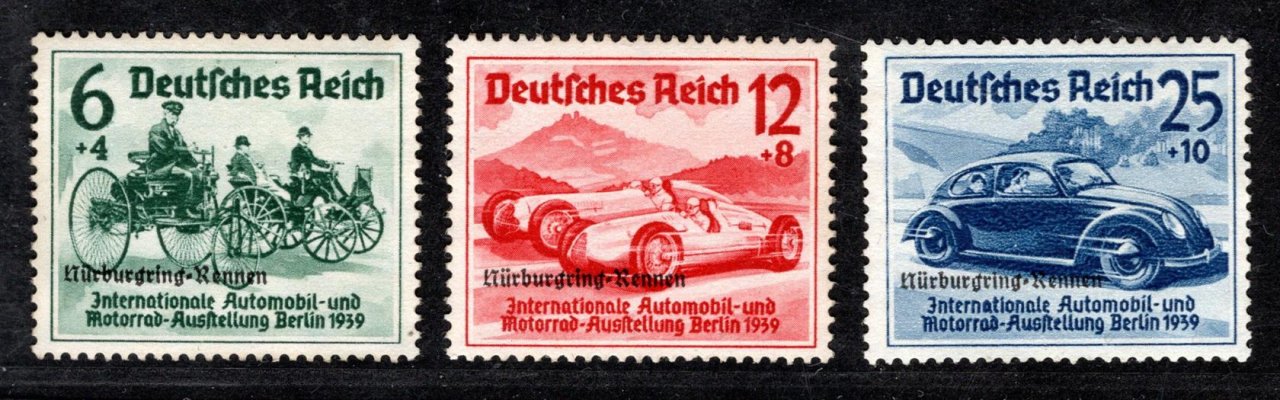DR - Mi. 695 - 7, automobilová výstava s přetiskem závody Norimberk,  kompletní svěží řada