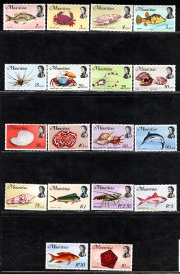 Mauritius - SG. 382 - 99, Alžběta,mořská fauna,  kompletní řada