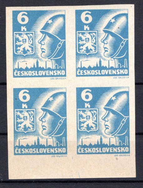356 b, Košické, sv. modrá, krajový  4 blok 